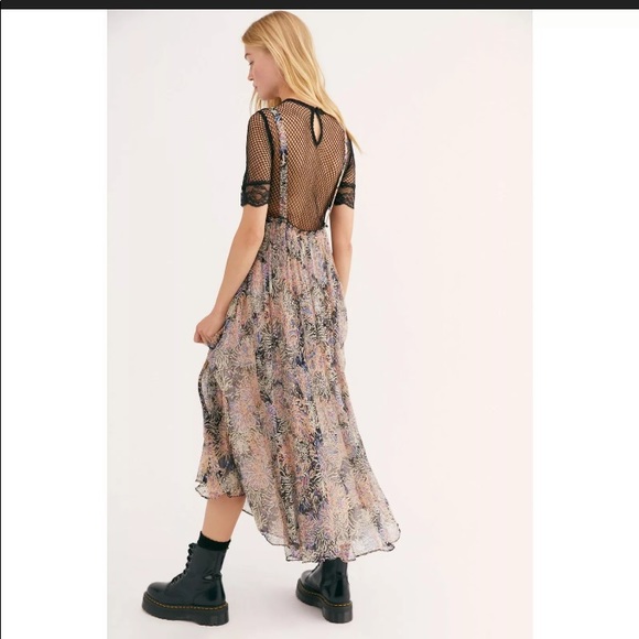 Free People Mesh Floral Maxi Dress size Medium - Picture 9 of 10